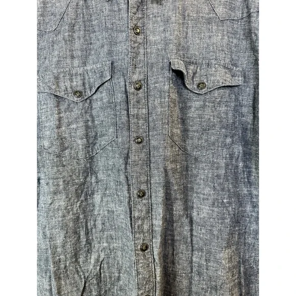 Patagonia Men's Large Blue Collared Full Button Front Pockets HEMP/COTTON Top - Picture 4 of 11
